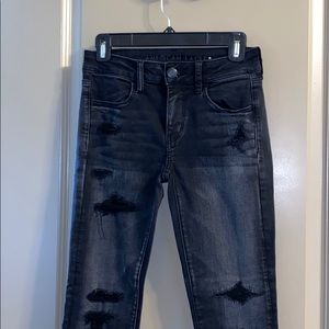 American eagle black distressed jeans